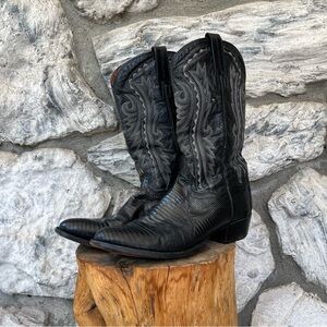 Dan Post 2350 Cowboy Boots 10 D Raleigh Lizard Boots Black